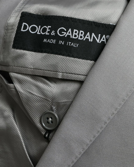 Dolce & Gabbana Gray Wool Peak Single Breasted Coat Blazer