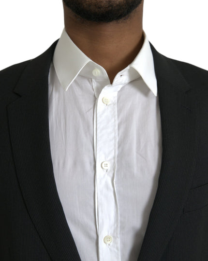 Dolce & Gabbana Blue MARTINI Shawl Single Breasted Blazer