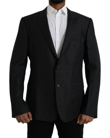 Dolce & Gabbana Black Wool MARTINI Single Breasted Coat Blazer