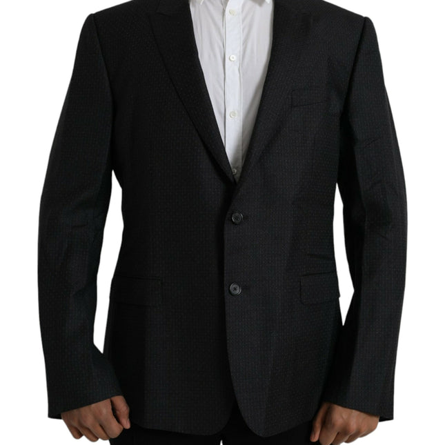 Dolce & Gabbana Black Wool MARTINI Single Breasted Coat Blazer