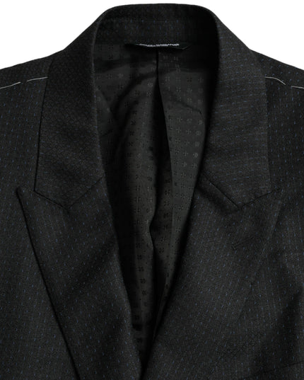 Dolce & Gabbana Black Wool MARTINI Single Breasted Coat Blazer