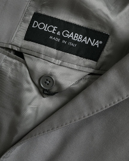 Dolce & Gabbana Gray Wool Peak Single Breasted Coat Blazer