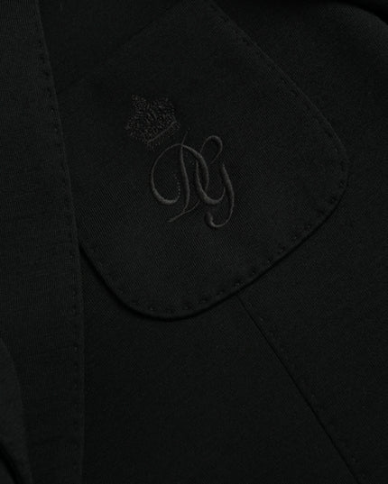 Dolce & Gabbana Black Wool Notch Single Breasted Coat Blazer