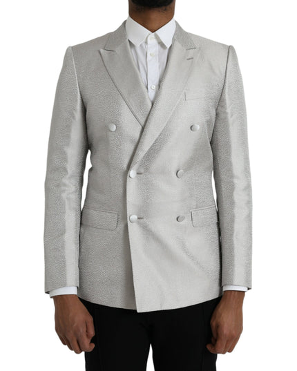 Dolce & Gabbana Off White MARTINI Double Breasted Coat Blazer