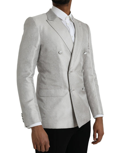 Dolce & Gabbana Off White MARTINI Double Breasted Coat Blazer