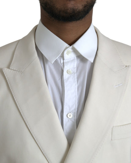 Dolce & Gabbana White Wool MARTINI Double Breasted Blazer