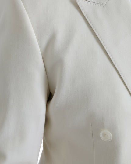 Dolce & Gabbana White Wool MARTINI Double Breasted Blazer