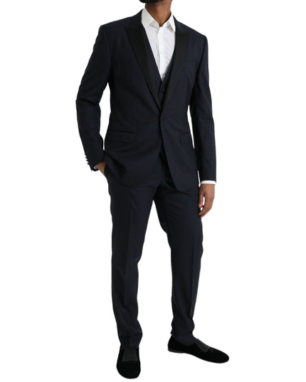 Dolce & Gabbana Dark Blue MARTINI Wool Formal 3 Piece Suit