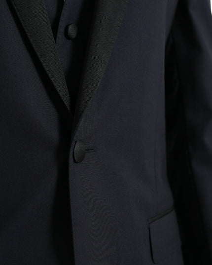 Dolce & Gabbana Dark Blue MARTINI Wool Formal 3 Piece Suit