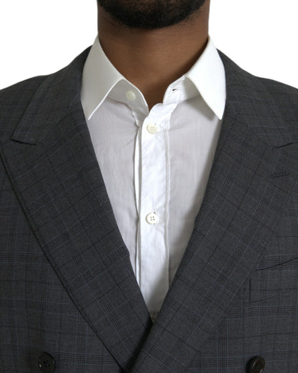 Dolce & Gabbana Gray Plaid Wool MARTINI Formal 2 Piece Suit