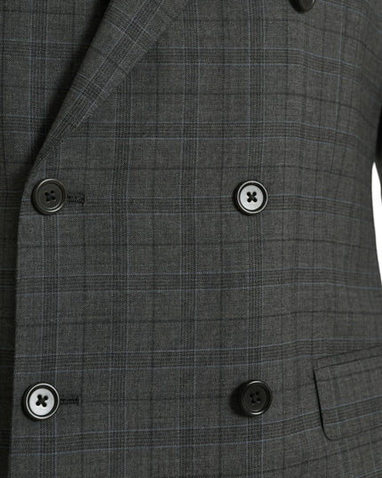 Dolce & Gabbana Gray Plaid Wool MARTINI Formal 2 Piece Suit