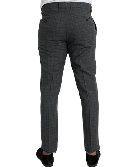 Dolce & Gabbana Gray Plaid Wool MARTINI Formal 2 Piece Suit