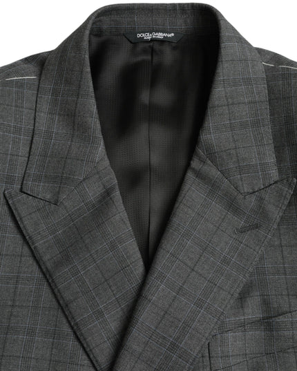 Dolce & Gabbana Gray Plaid Wool MARTINI Formal 2 Piece Suit