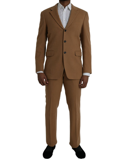 Prada Brown Cashmere 2 Piece Single Breasted Suit