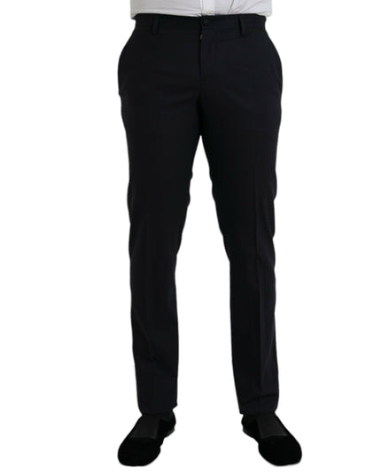 Dolce & Gabbana Dark Blue Wool Slim Fit Formal Pants