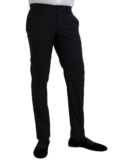 Dolce & Gabbana Dark Blue Wool Slim Fit Formal Pants