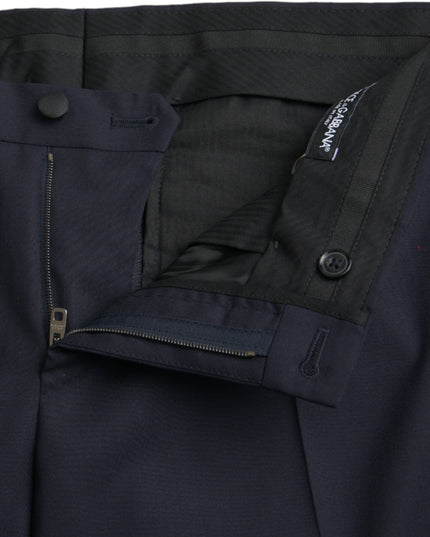 Dolce & Gabbana Dark Blue Wool Slim Fit Formal Pants
