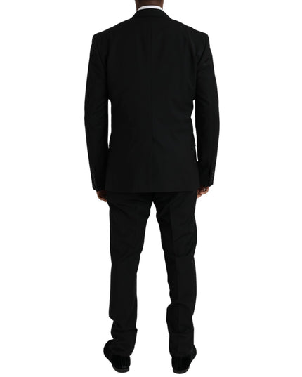 Dolce & Gabbana Black Polyester STAFF Formal 3 Piece Suit