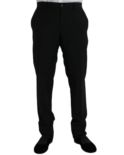 Dolce & Gabbana Black Polyester STAFF Formal 3 Piece Suit