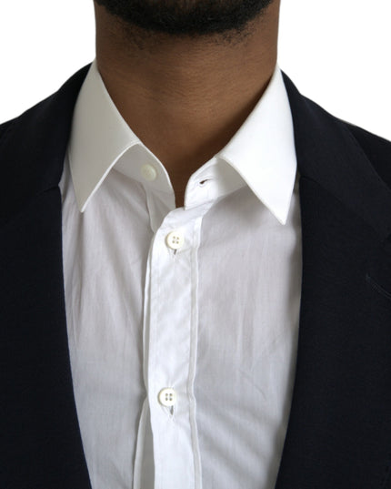 Dolce & Gabbana Black Wool Single Breasted Coat Blazer