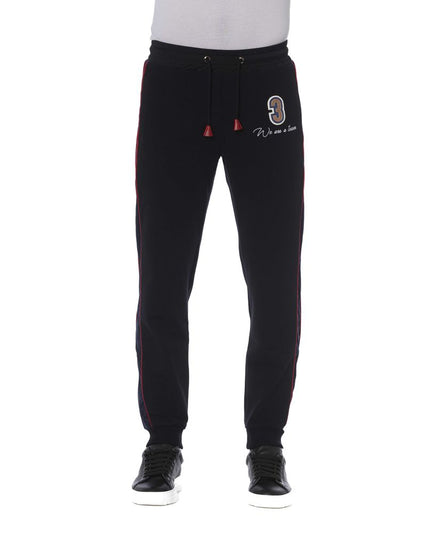 Trussardi Black Cotton Men Sports Pant