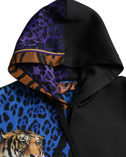 Dolce & Gabbana Multicolor Tiger Hooded Sweatshirt Sweater
