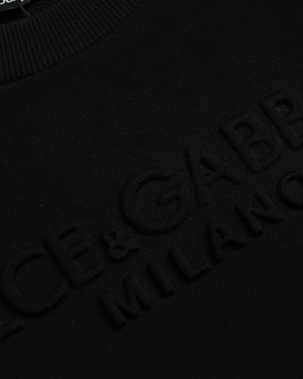 Dolce & Gabbana Black Cotton Long Sleeves Sweatshirt Sweater