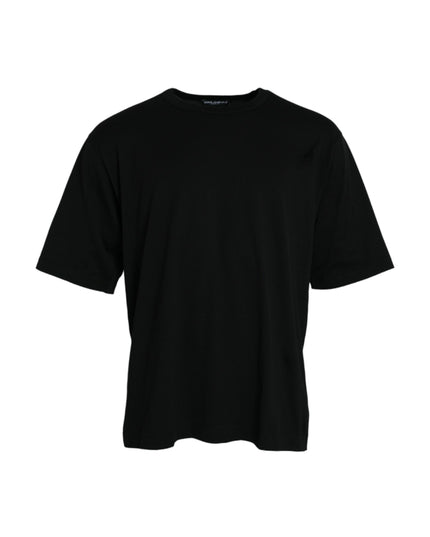 Dolce & Gabbana Black Logo Embossed Crew Neck Short Sleeves T-shirt