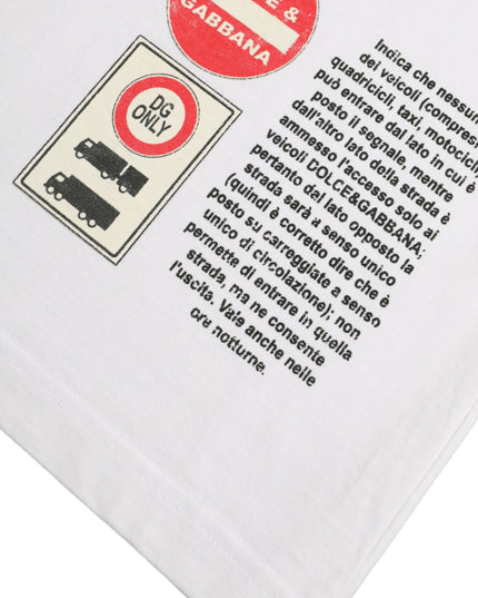 Dolce & Gabbana White Amor Heart Cotton Crewneck Short Sleeve T-shirt