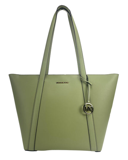 Michael Kors Large Pratt Shoulder Zip Tote Bag Light Sage
