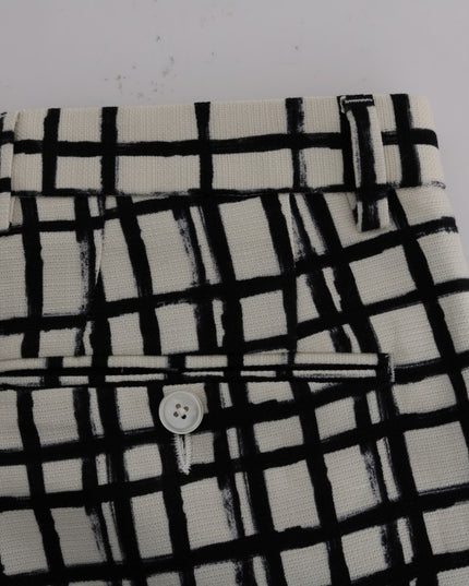 Dolce & Gabbana White Black Striped Casual Shorts