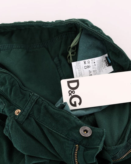 Dolce & Gabbana Green Cotton Corduroys Jeans