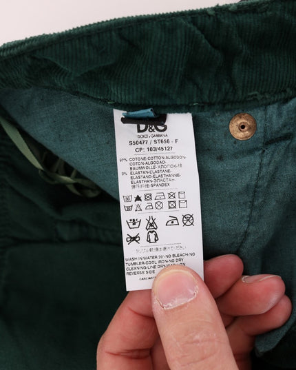 Dolce & Gabbana Green Cotton Corduroys Jeans