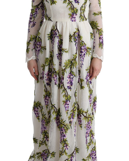 Dolce & Gabbana White Floral Embroidered Maxi Dress