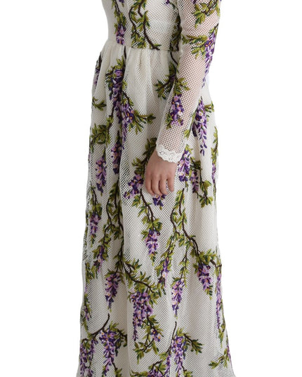 Dolce & Gabbana White Floral Embroidered Maxi Dress