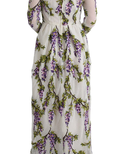 Dolce & Gabbana White Floral Embroidered Maxi Dress