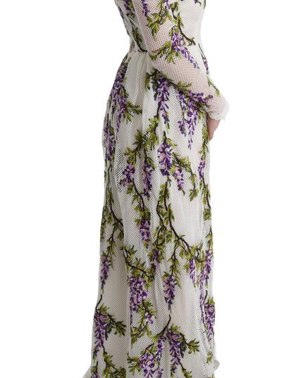 Dolce & Gabbana White Floral Embroidered Maxi Dress