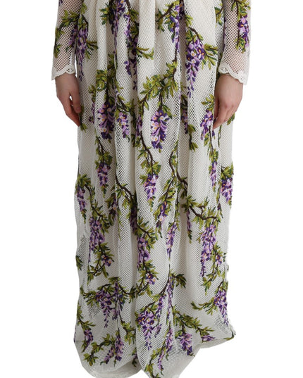Dolce & Gabbana White Floral Embroidered Maxi Dress