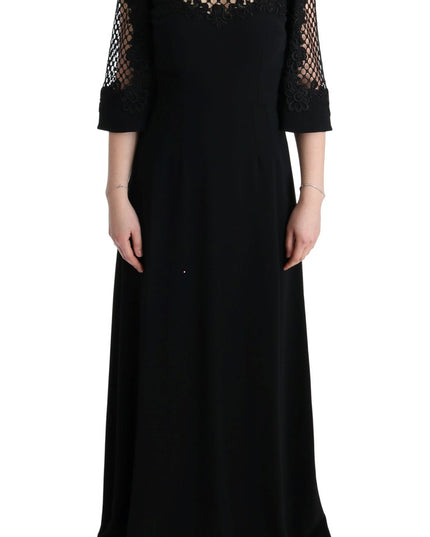 Dolce & Gabbana Black Stretch Shift Long Maxi Dress