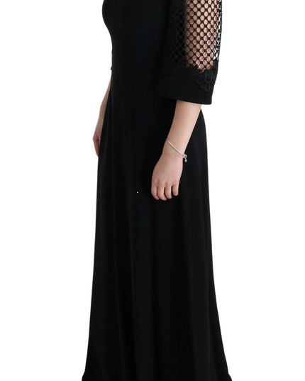 Dolce & Gabbana Black Stretch Shift Long Maxi Dress