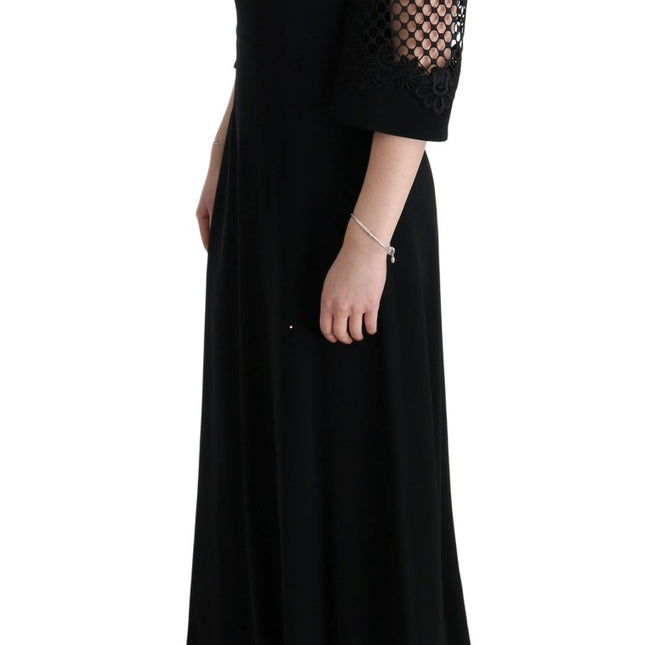 Dolce & Gabbana Black Stretch Shift Long Maxi Dress