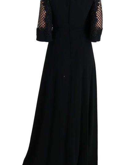 Dolce & Gabbana Black Stretch Shift Long Maxi Dress