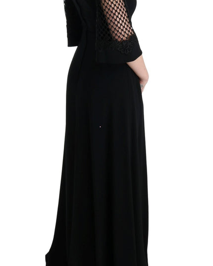Dolce & Gabbana Black Stretch Shift Long Maxi Dress