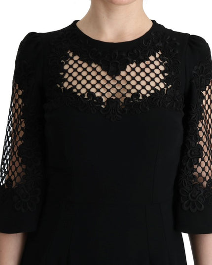 Dolce & Gabbana Black Stretch Shift Long Maxi Dress