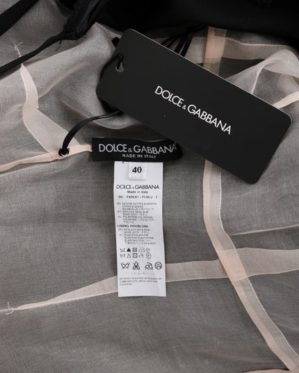 Dolce & Gabbana Black Cotton Silk Floral Long Dress