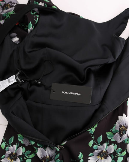 Dolce & Gabbana Multicolor Floral Print Stretch Sheath Long Dress