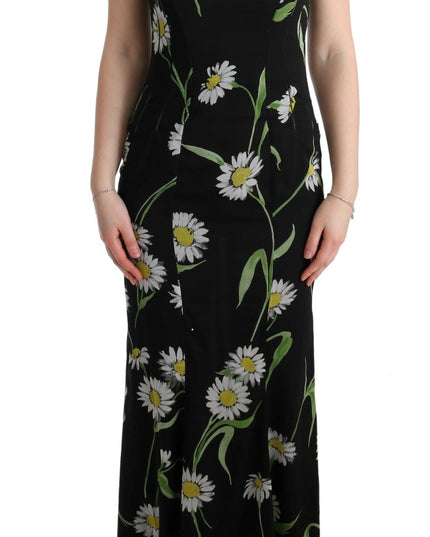Dolce & Gabbana Sunflower Silk Stretch Sheath Dress