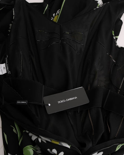 Dolce & Gabbana Sunflower Silk Stretch Sheath Dress