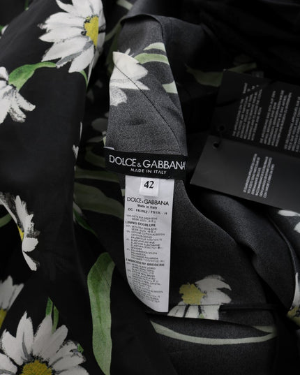 Dolce & Gabbana Multicolor Silk Sunflower Print Long Maxi Dress