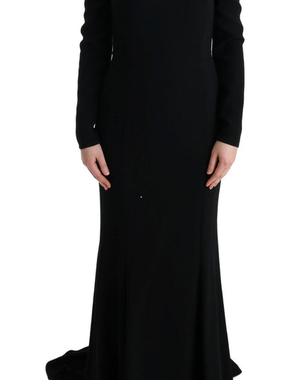 Dolce & Gabbana Black Stretch Long Gown Sheath Dress